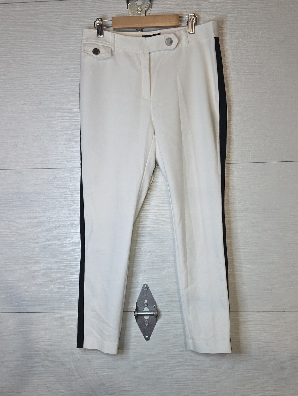 Karl Lagerfeld White Trousers with Black Side Panels